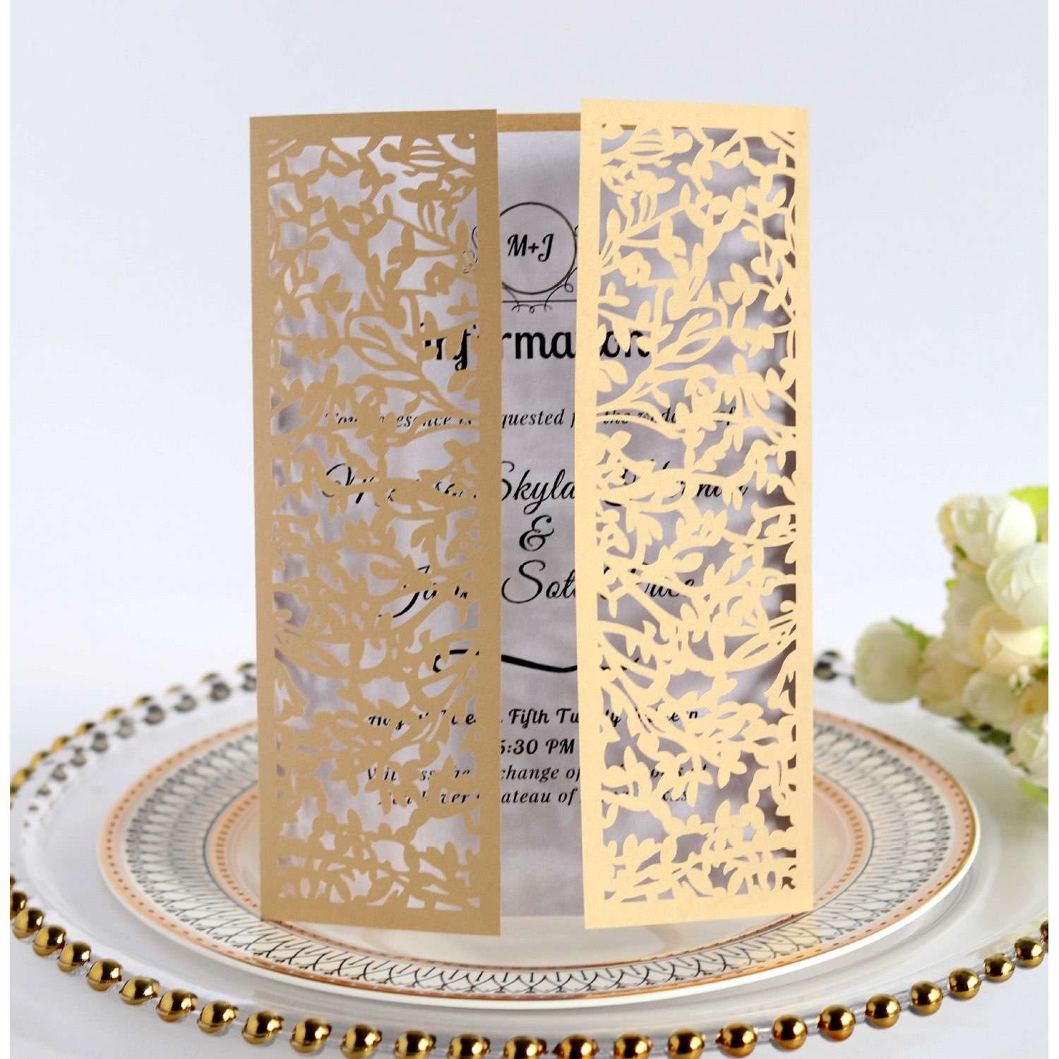 Wedding Card Design Laser Cut  Wedding Supplies Invitation Rectangle Customization